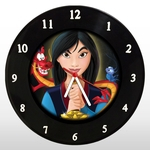 Relógio de Parede - Mulan - em Disco de Vinil - Mr. Rock - Disney