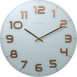Relógio de Parede Nextime Classy 30cm Cobre e Branco
