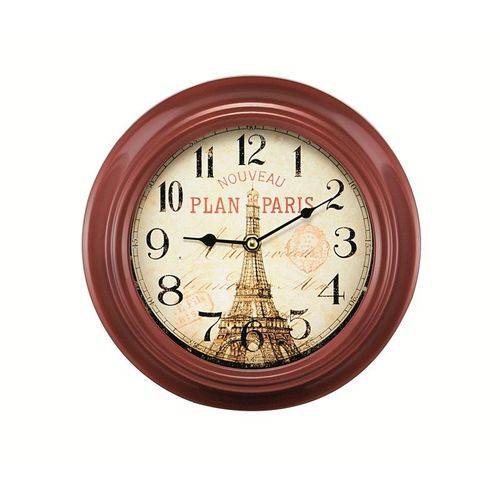 Relógio de Parede Nouveau 5476 27cm Vermelho