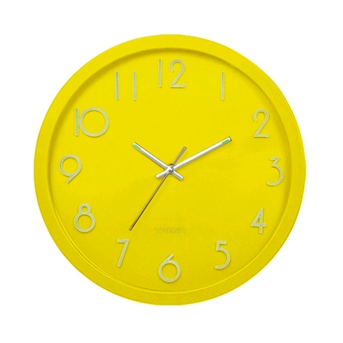 Relógio de Parede Números Amarelo Ø 25cm