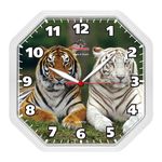 Relógio de Parede Oitavado Branco Tigre