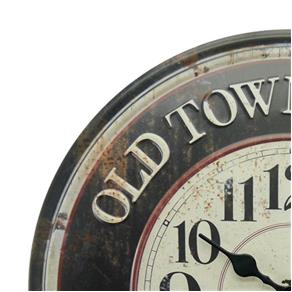 Relógio de Parede Old Town Clock em Metal - 40x40 Cm