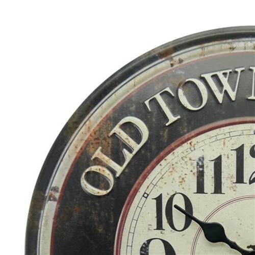 Relógio de Parede Old Town Clock em Metal - 40x40 Cm