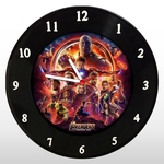 Relógio de Parede - Os Vingadores - em Disco de Vinil - Mr. Rock - Guerra Infinita - Marvel Comics