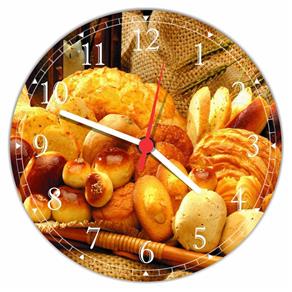 Relógio de Parede Padarias Pão Bolo Decorações