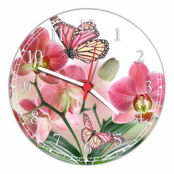 Relógio de Parede Paisagem Flores Borboletas Natureza Salas Cozinhas Decoração - Vital Quadros