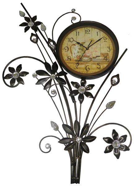 Relogio de Parede para Decoracao Vintage Retro Flores (REL-43) - Braslu