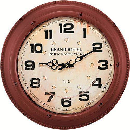 Relógio de Parede Paris 5462 44cm Vermelho