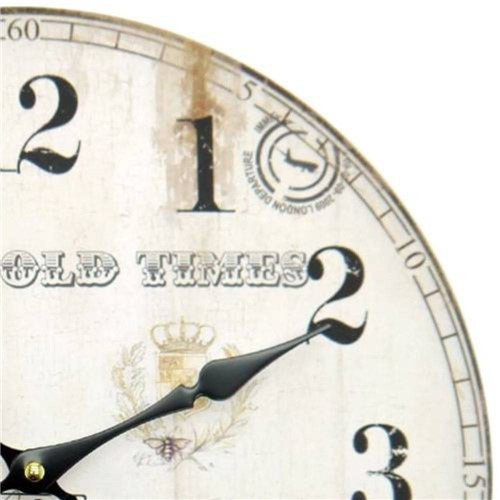 Relógio de Parede Paris Old Times em Mdf - 34x34 Cm