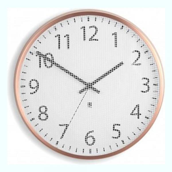 Relógio de Parede Perftime Tela de Aço 31,8 Cm Cobre Umbra