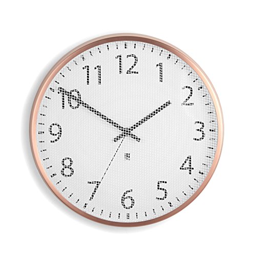 Relógio de Parede Perftime Tela de Aço 31,8 Cm Cobre Umbra