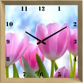 Relógio de Parede Personalizado Decorativo Flor Tulipa 30x30cm