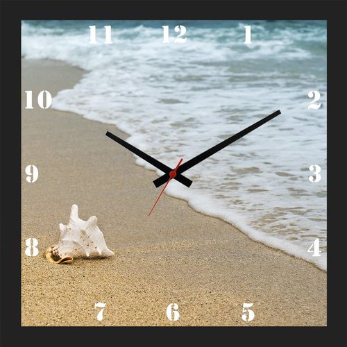 Relógio de Parede Personalizado Imagem Concha do Mar 30x30cm