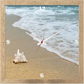 Relógio de Parede Personalizado Paisagem Praia Beira Mar 30x30cm