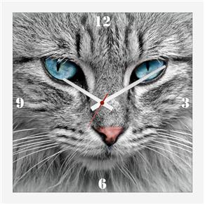 Relógio de Parede Personalizado Pet Cara de Gato 30x30cm