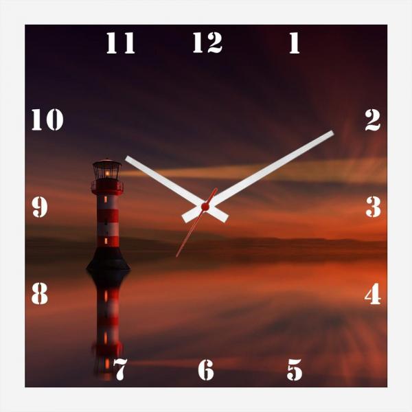 Relógio de Parede Personalizado Sunset em Farol 30x30cm - Decore Pronto