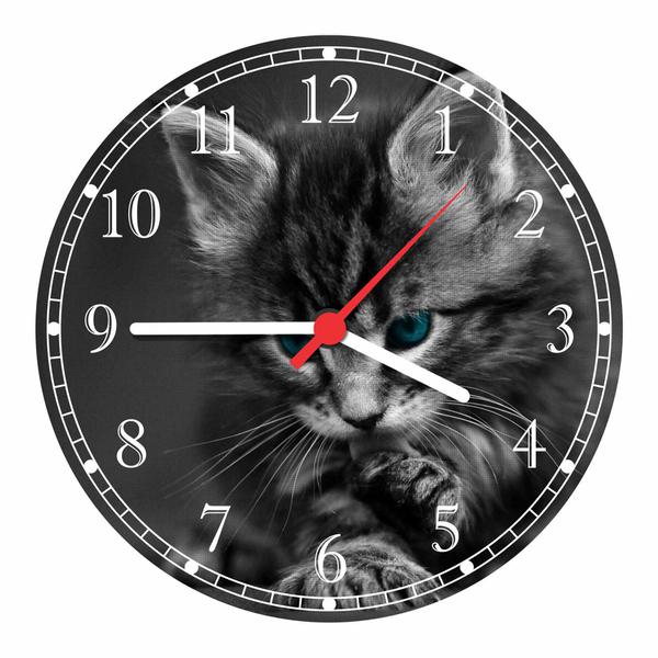 Relógio de Parede Pet Shop Animais Gato Decorações Interior Quartz - Vital Quadros