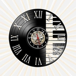 Relógio de Parede Piano Teclado Vinil LP Decor Retrô Vintage