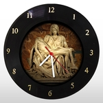 Relógio de Parede - Pietà - em Disco de Vinil - Michelangelo - Mr. Rock