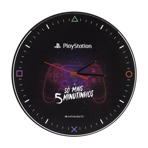 Relógio de Parede Playstation - só Mais 5 Minutinhos!