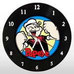 Relógio de Parede - Popeye - em Disco de Vinil - Mr. Rock - Desenho Animado