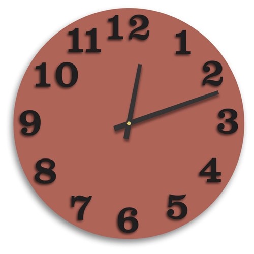 Relógio de Parede Premium Cobre Metálico com Números em Relevo Preto Ônix 50cm Grande