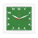 Relógio de Parede Quadrado Alpha Branco Verde