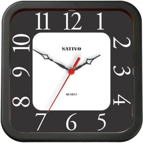 Relógio de Parede Quadrado Black Arabico Nativo