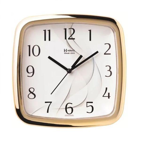 Relógio de Parede Quadrado Herweg 660026-029 Dourado