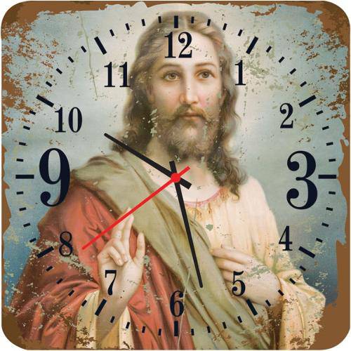Relógio de Parede Quadrado Jesus Cristo