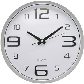 Relógio de Parede Quartz Cinza Redondo 30cm