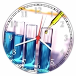 Relógio de Parede Química Tubos de Ensaio Decoração