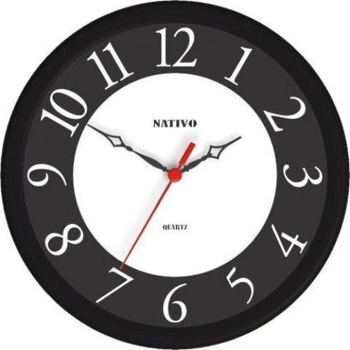 Relógio de Parede Redondo Black Arabico Nativo