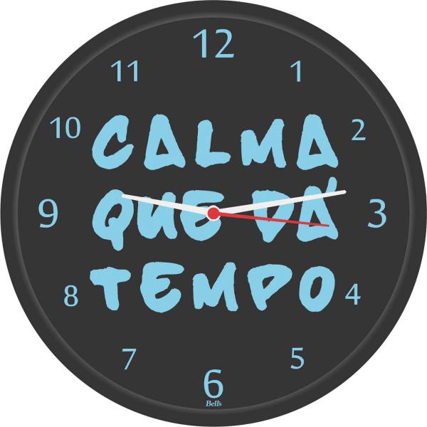 Relogio de Parede Redondo Calma TEM Tempo 25,8CM - Bells