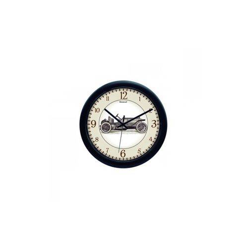 Relógio de Parede Redondo Carro Retro 30 Cm Preto - Relobraz