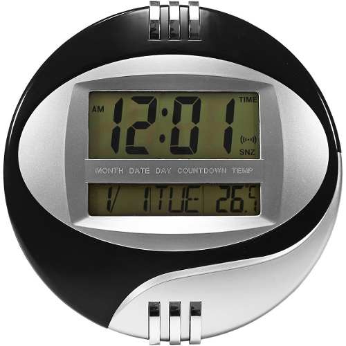 Relógio de Parede Redondo Digital com Medidor de Temperatura e Alarme - Casa e Costura