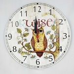 Relógio de Parede Redondo Estampa de Coruja 34 cm