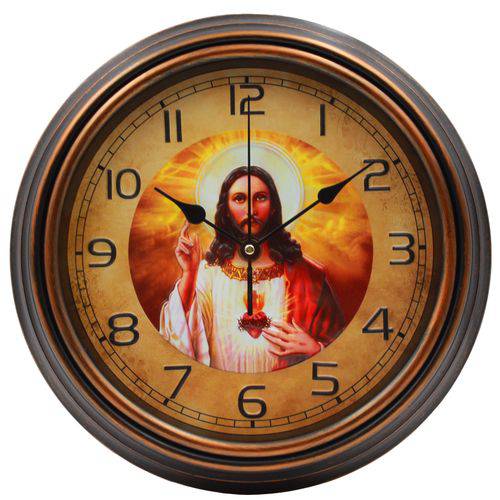 Relógio de Parede Redondo Estampado 3d Jesus 40cm