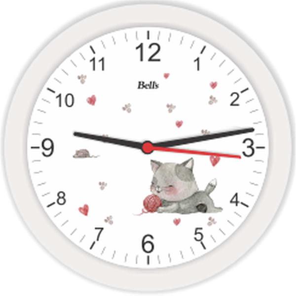 Relógio de Parede Redondo Gatinho Branco 21,7cm Bells - de Casa Magazine