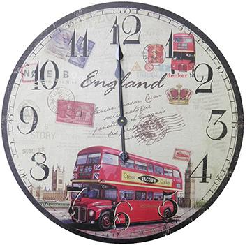 Relogio de Parede Redondo Grande Vintage Retro Decoracao Onibus Inglaterra (XIN-02) - Braslu