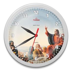 Relógio de Parede Redondo Omega Branco Cristo no Monte das Oliveiras
