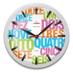 Relógio de Parede Redondo Omega Branco Designer