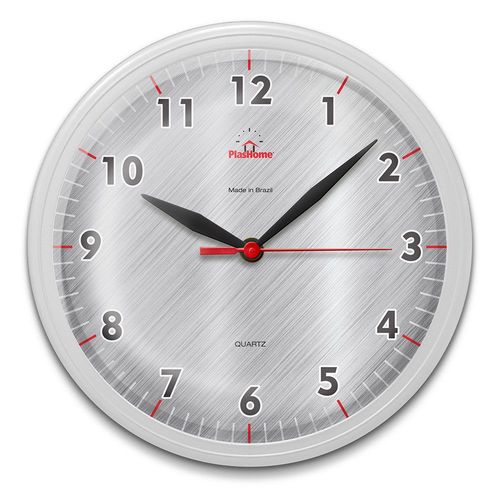 Relógio de Parede Redondo Omega Branco Moderno