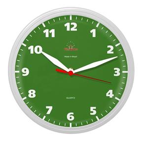 Relógio de Parede Redondo Omega Branco Verde