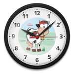 Relógio de Parede Redondo Omega Preto Vaca