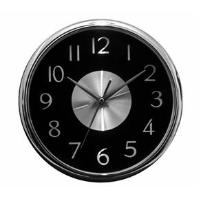 Relógio de Parede Redondo Preto e Prata 30 X 30 Cm Bonito