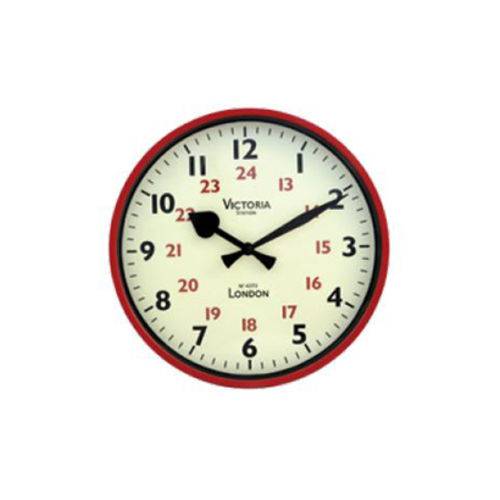 Relógio de Parede Redondo Vermelho Preto 29cm