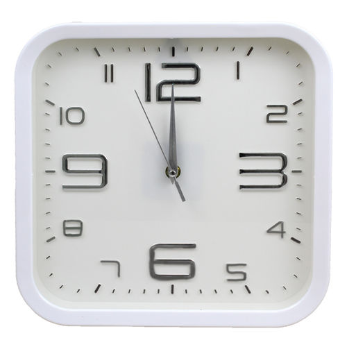 Relógio de Parede Relógio Parede Branco 30*30cm Relógio Parede Grande Rl2200-28 Quadrado em Plástico - CLASSEJL