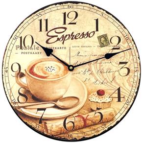 Relógio de Parede Retrô Café Expresso