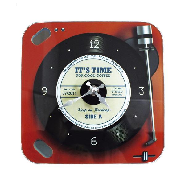 Relógio de Parede Retrô Mod LP Vinil Keep On Rocking - Red 20x20cm - Verito